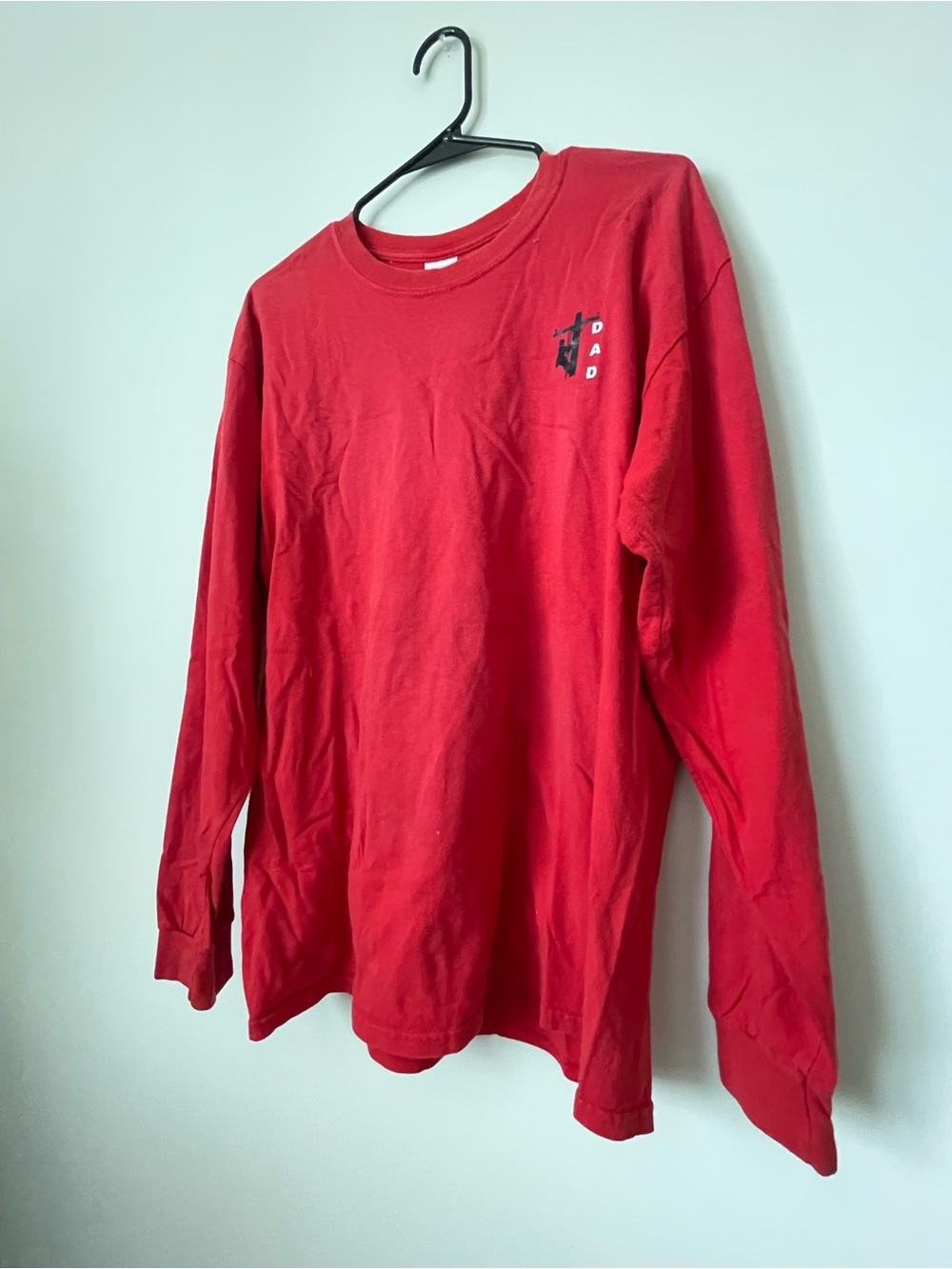 Lineman Dad Men’s Red Tshirt Size Large Cotton Blue collar worker